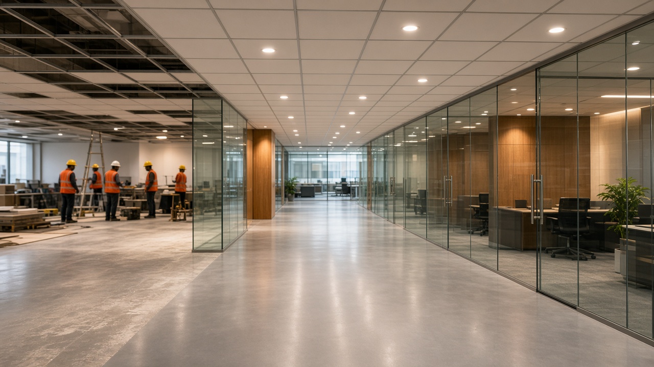 Civil and interior fit-out in an Indian office